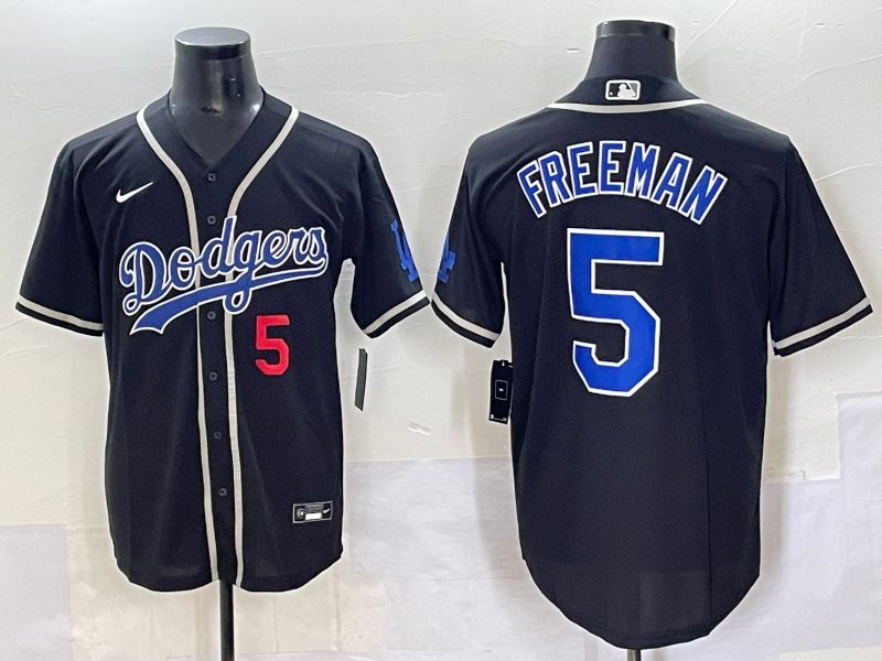 Men 2025 Los Angeles Dodgers #5 Freeman Black Fashion Nike MLB Jersey style 7048
